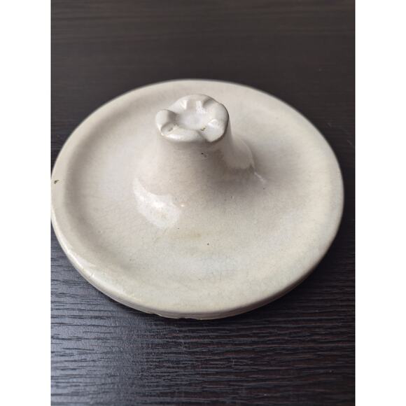 Crock Pottery Replacement Lid 5.75" D White Stoneware American Canning - Picture 1 of 9